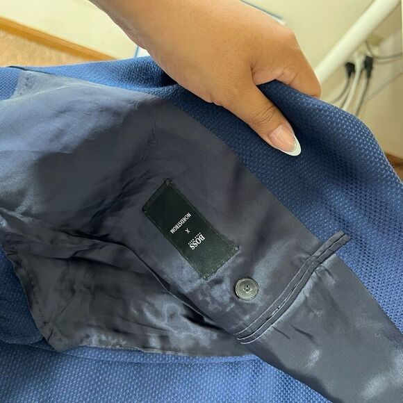 BOSS Nordstrom Blue Summer Sports Jacket Deconstructed 38R Slim Fit - Picture 9 of 11